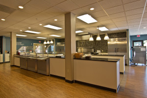 The kitchen where meal groups provide meals at the Columbus Ronald McDonald House