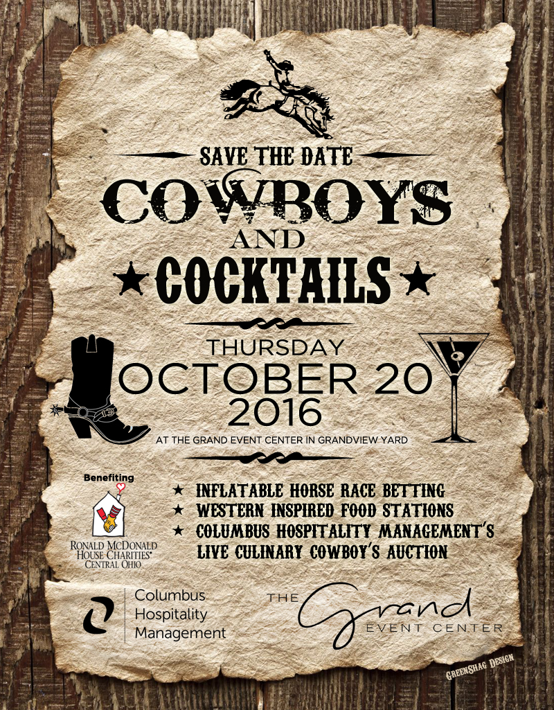 Cowboys Cocktails Save the Date 2016