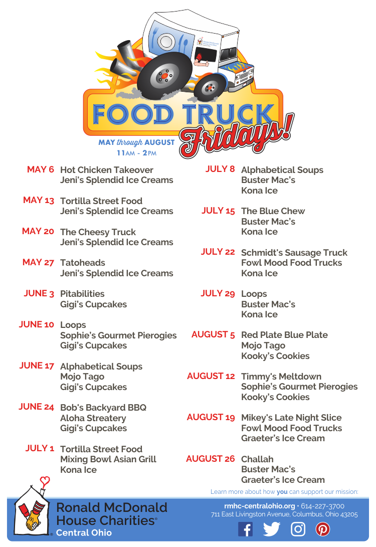 2016 Food Truck Fridays - Schedule