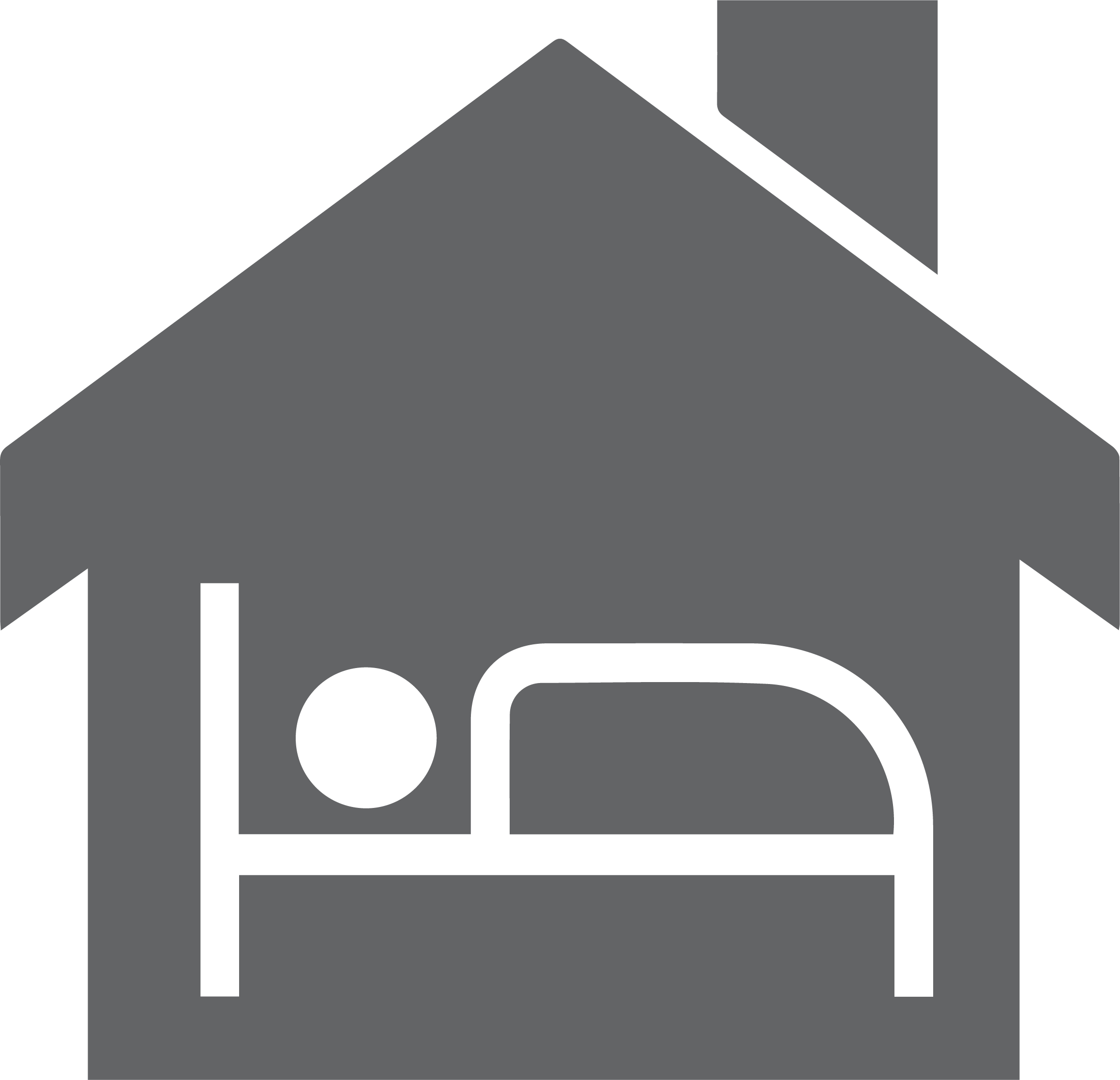 House icon with person in bed