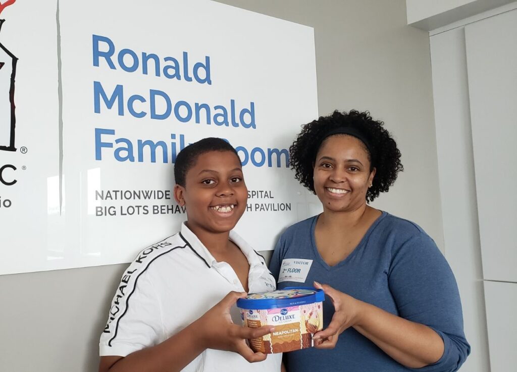 2 people holding ice cream at RMHC of Central Ohio