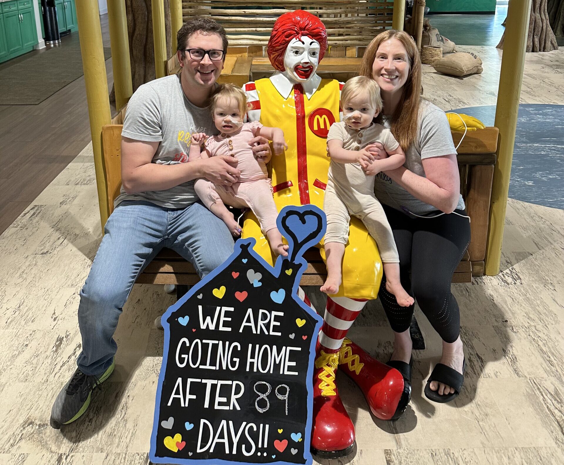 A family at Ronald McDonald House of Central Ohio going home