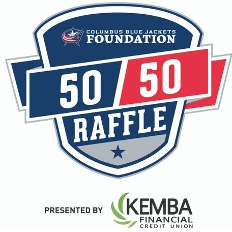 a Columbus Blue Jackets Foundation graphic for their 50/50 raffle