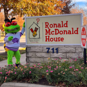 Stinger the CBJ mascot at RMHC